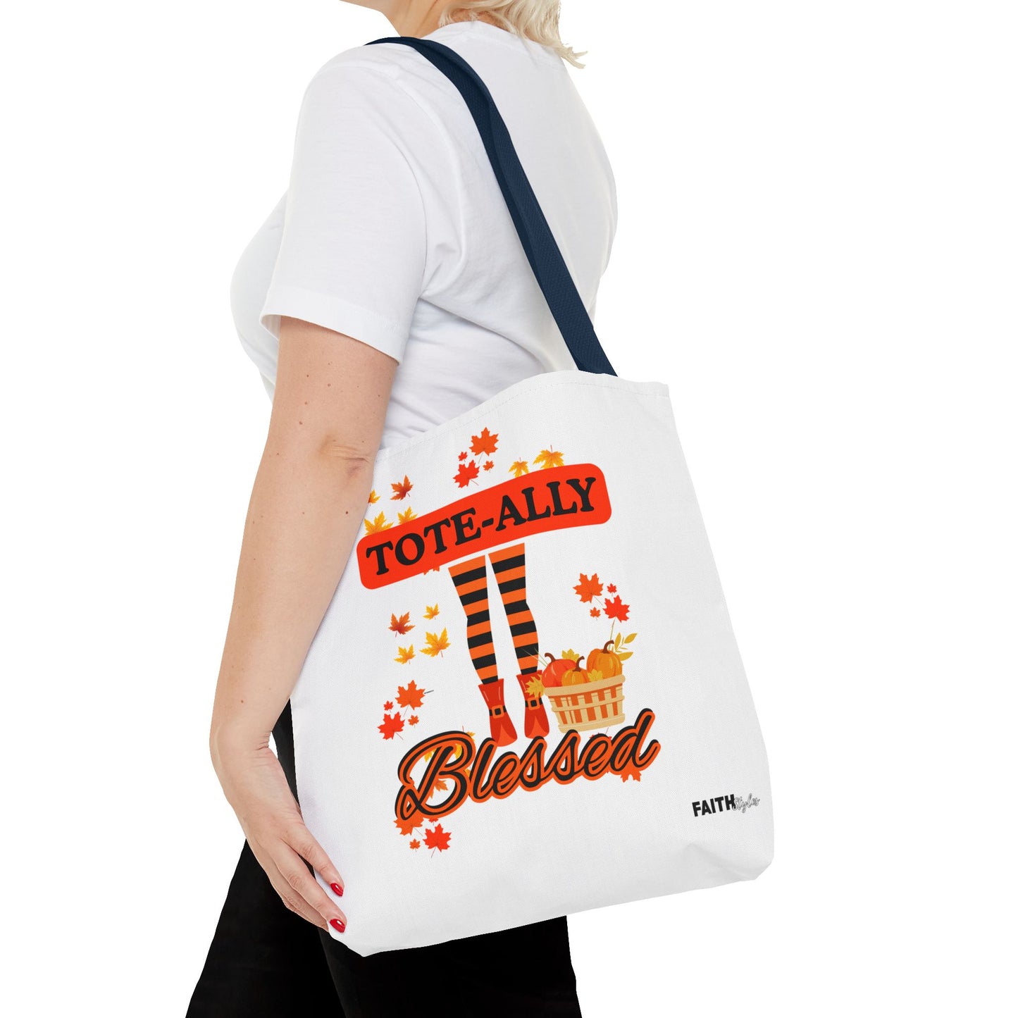 FaithStyles Blessed Holiday Tote Bag, Autumn Tote, Fall Accessories, Gift for Her, Seasonal Shopping Bag, Cute Grocery Bag