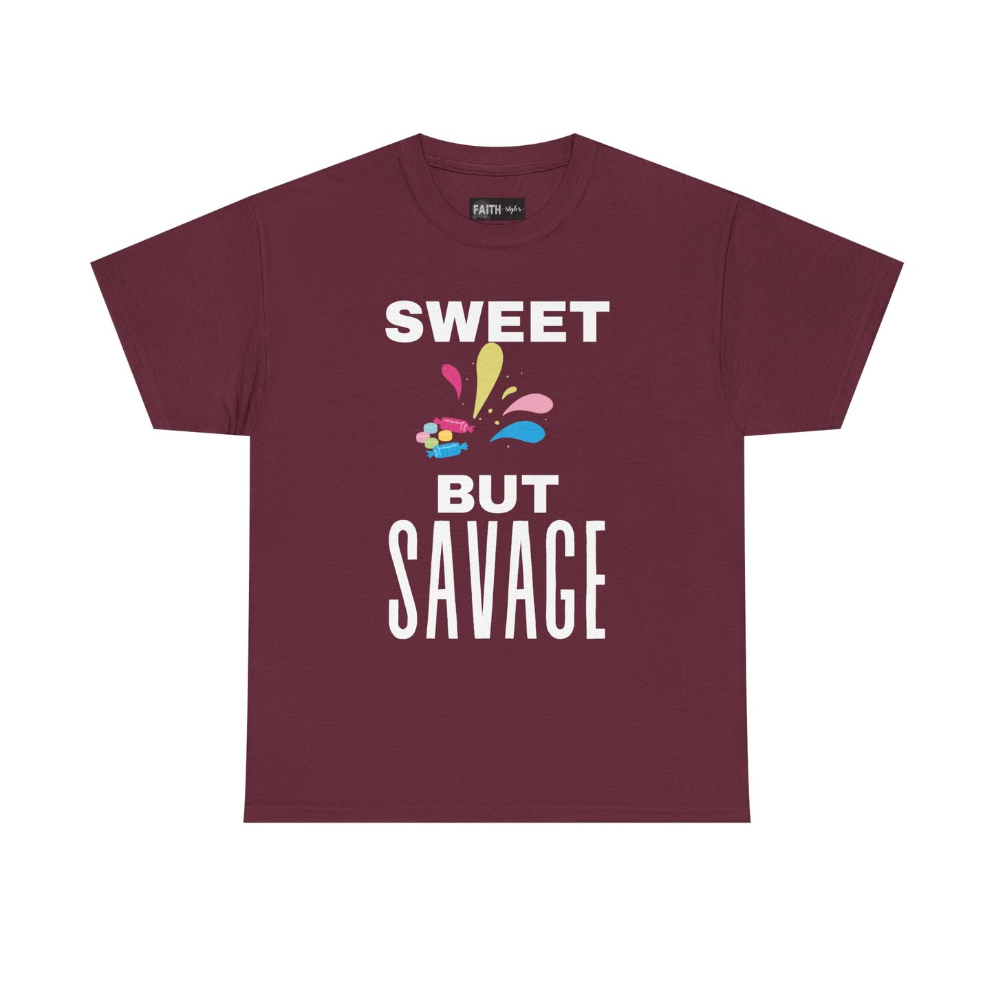Sweet but Savage Grandma Cotton Tee | Fun Gift for Trendsetters, Everyday Wear, Birthday Party, and Casual Outings