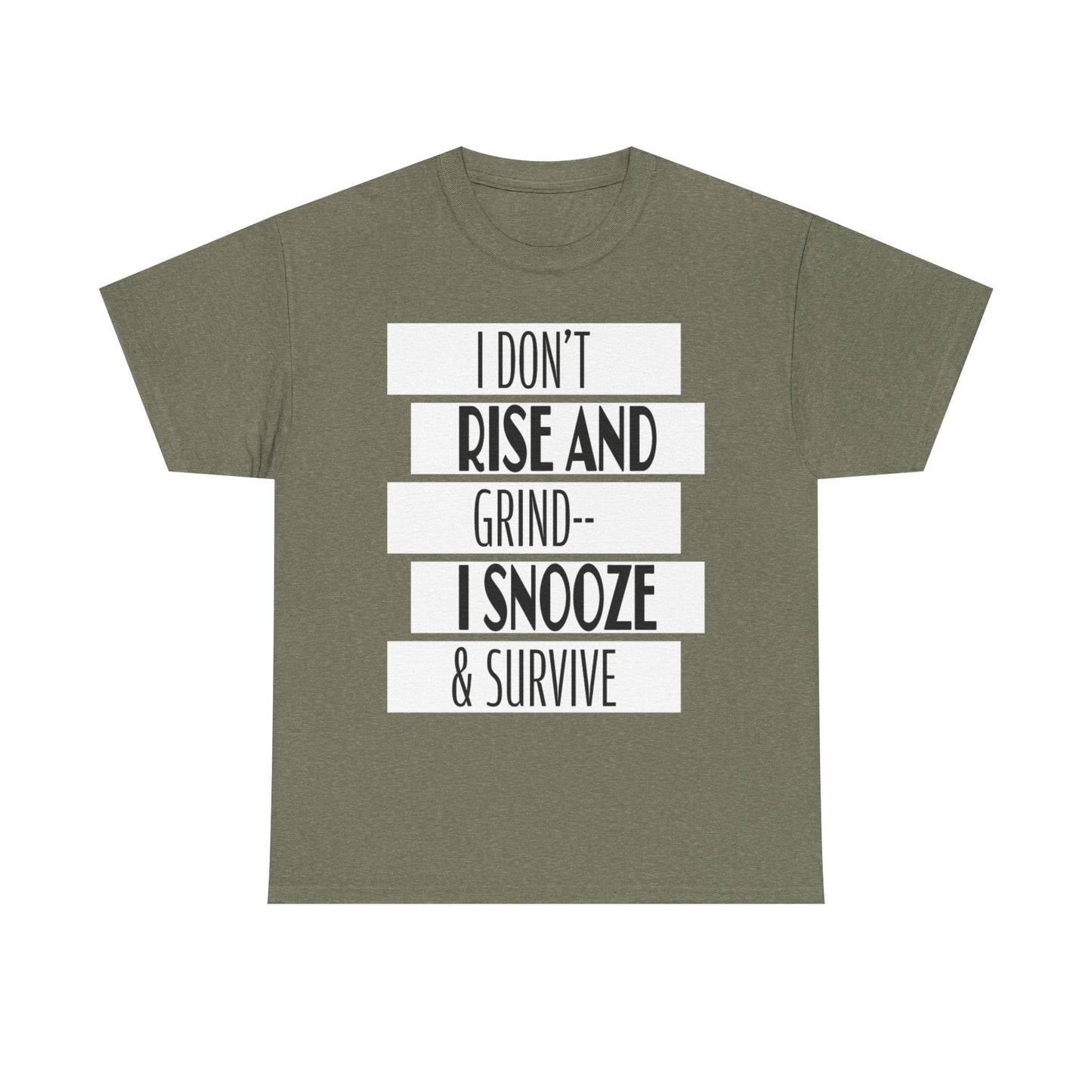 Funny Snooze Survival Tee for Lazy Days, Male's Cotton T-Shirt, Gift for Coffee Lovers, Sleepyhead Apparel, Relaxed Lifestyle Top
