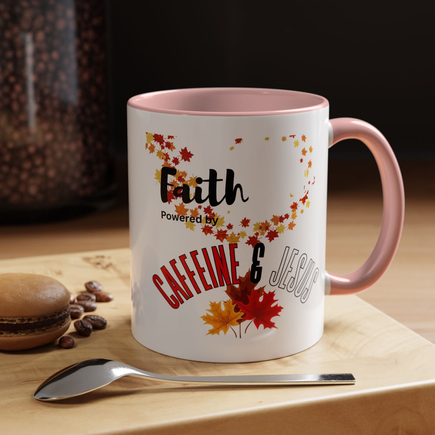 Faith & Caffeine Fall Coffee Mug | Perfect for Autumn Lovers, Thanksgiving Gift, Religious Coffee Cup, Inspirational Drinkware, Cozy Vibes