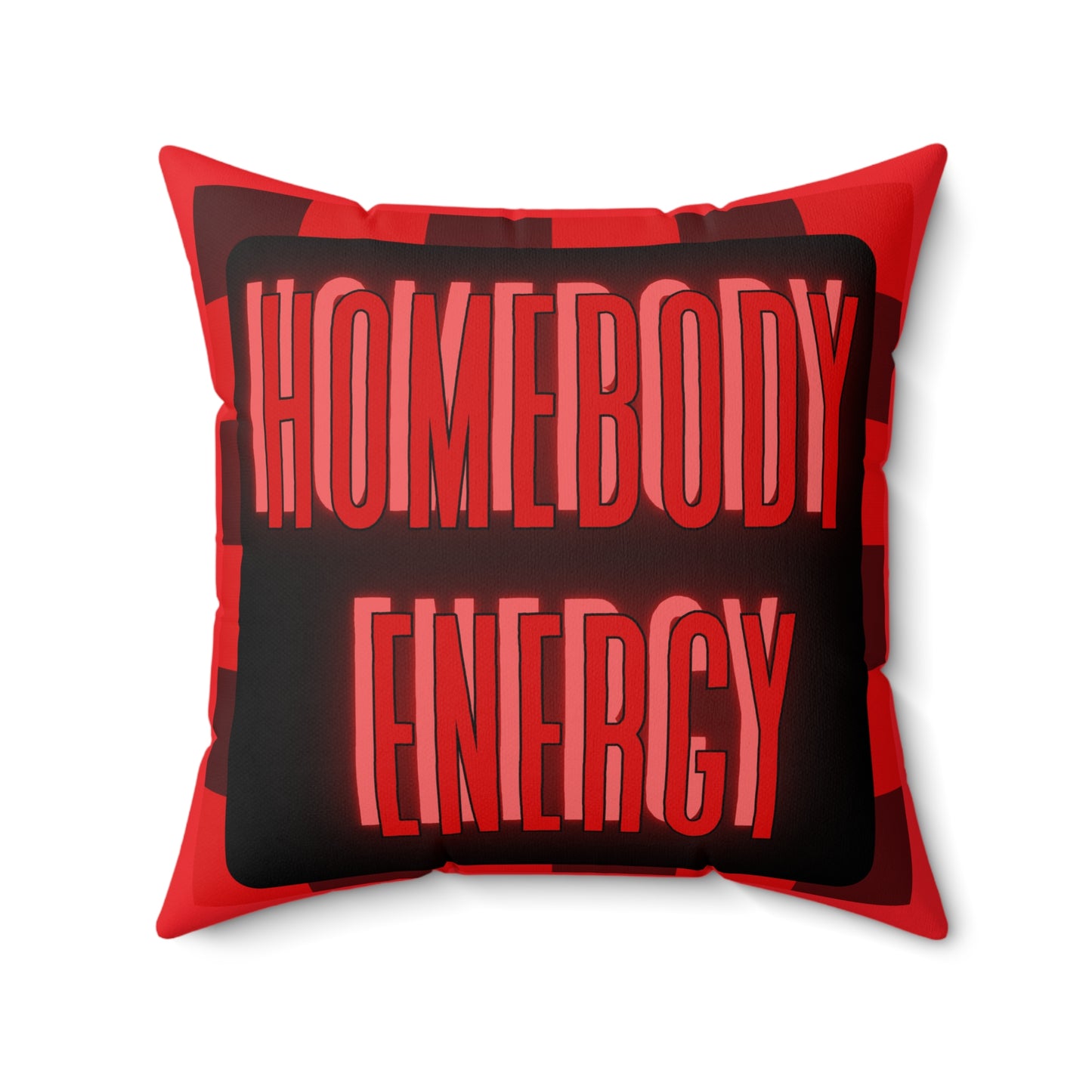 Homebody Energy Square Pillow - Cozy Decor, Gift for Home Lovers, Lounge Cushion, Cozy Vibes, Housewarming Essentials, Relaxation Accessory