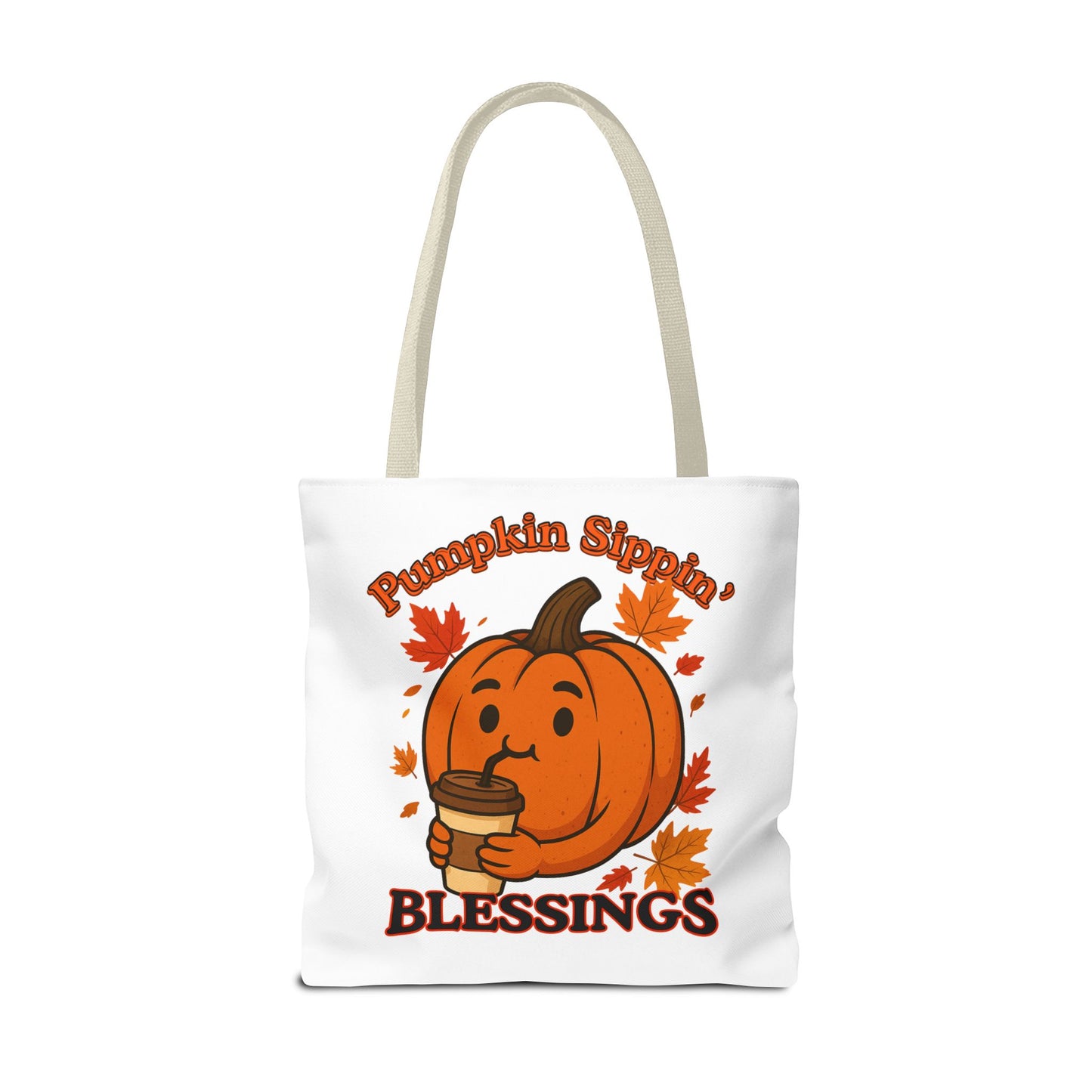 FaithStyles Autumn Pumpkin Blessings Tote Bag | Fall Bag, Cute Tote, Gift for Her, Thanksgiving, Coffee Lovers, Halloween Decor