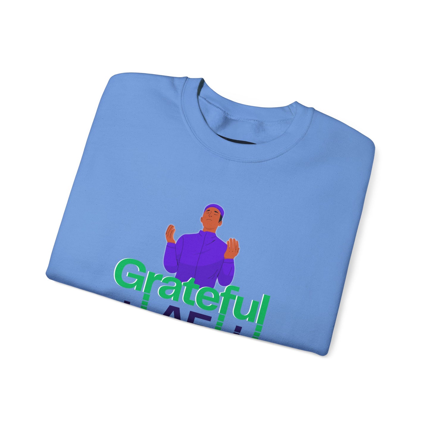 Male Grateful AF Unisex Crewneck Sweatshirt | Cozy Gift for Friends, Thanksgiving Apparel, Everyday Comfort, Gratitude Expression
