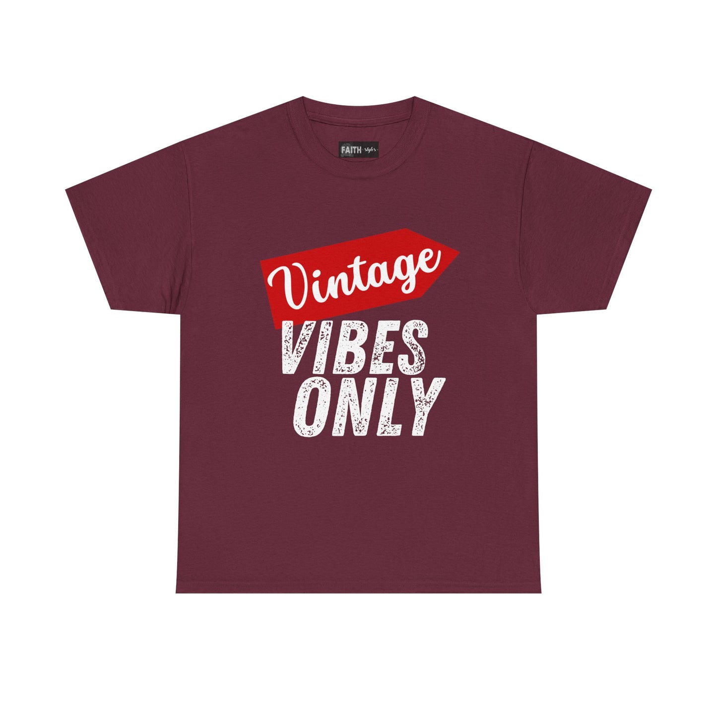 Vintage Vibes Only Unisex Heavy Cotton Tee, Retro T-Shirt, Trendy Gift for Him/Her, Casual Wear, Music Festival Outfit