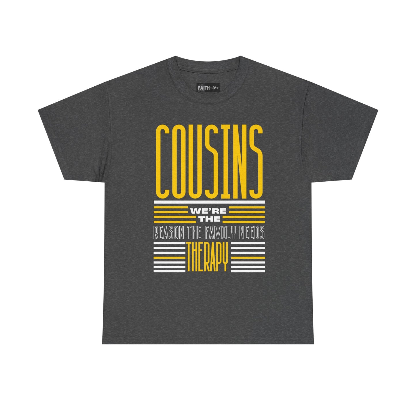 Cousins Therapy Tees, Family Reunion Shirt, Casual Wear, Gift for Cousins, Fun Family Quote Tee