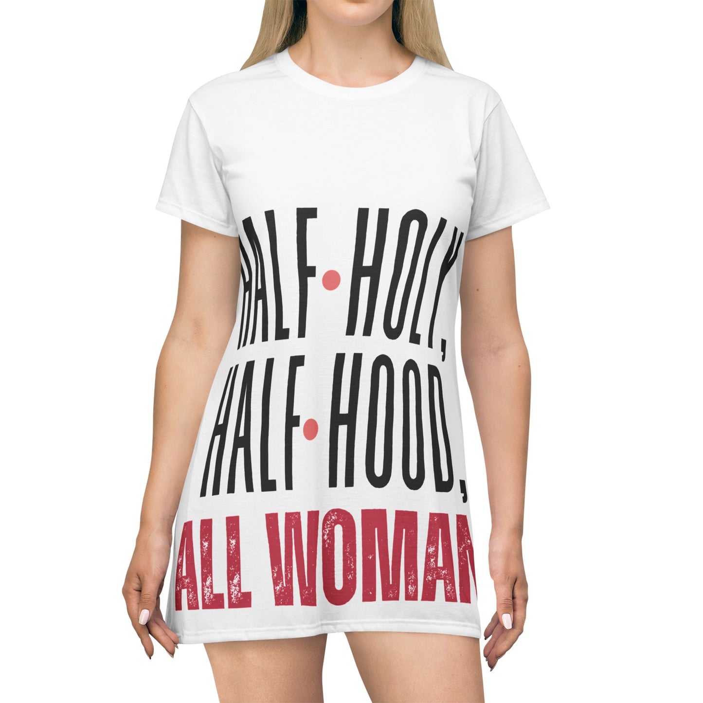 Empowering Women's T-Shirt Dress, Statement Dress, Casual Outfit, Gift for Her, Fashion Statement, Versatile Dress