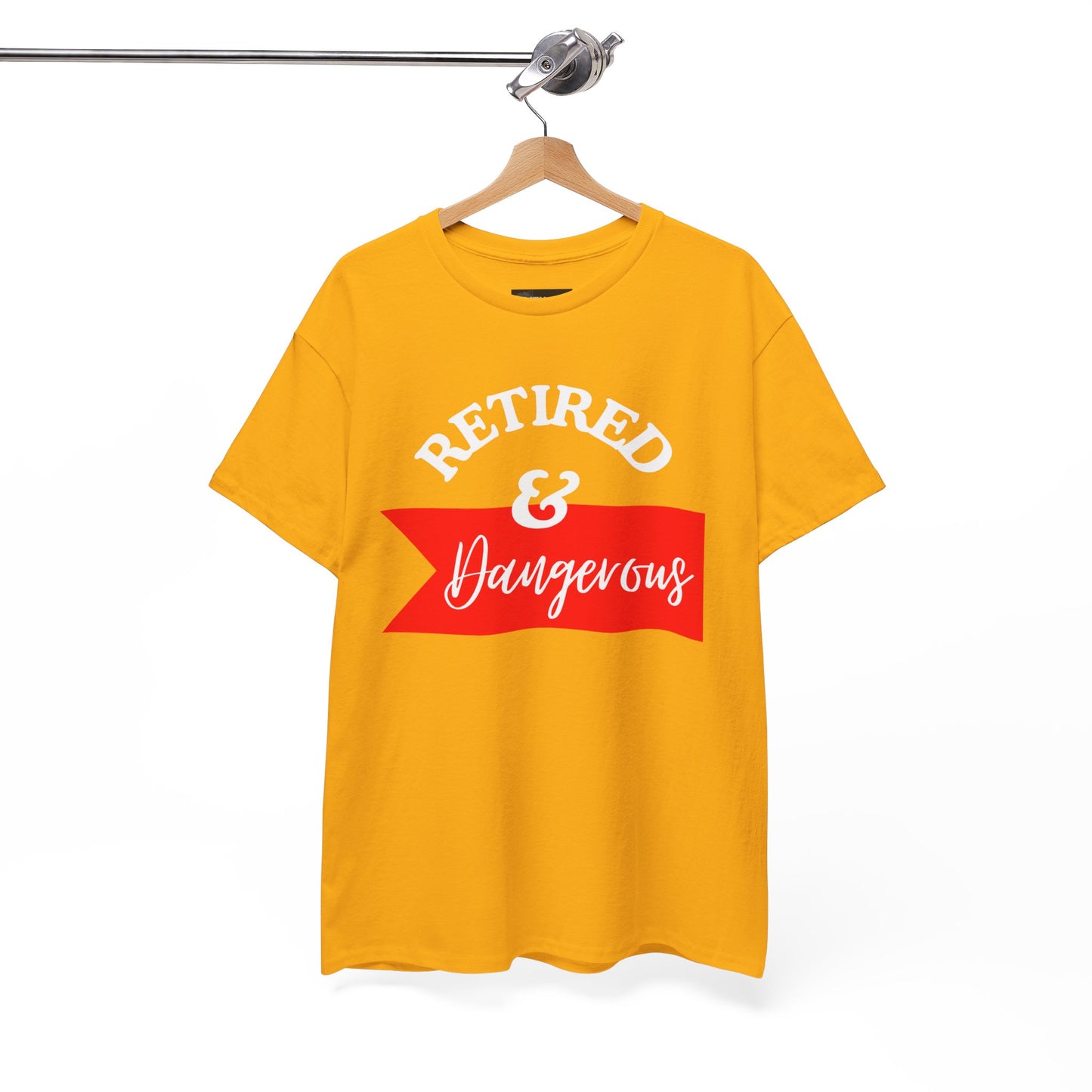 Retired & Dangerous Unisex Heavy Cotton Tee, Funny Retirement Shirt, Gift for Retirees, Casual Wear, Humorous Retirement Tees