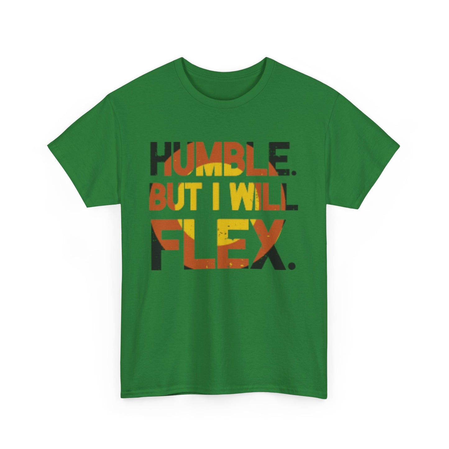 Male Heavy Cotton Tee - 'Humble. But I Will Flex.' Motivational Shirt, Gift for Fitness Lovers, Casual Top, Birthday Gift, Gym Wear