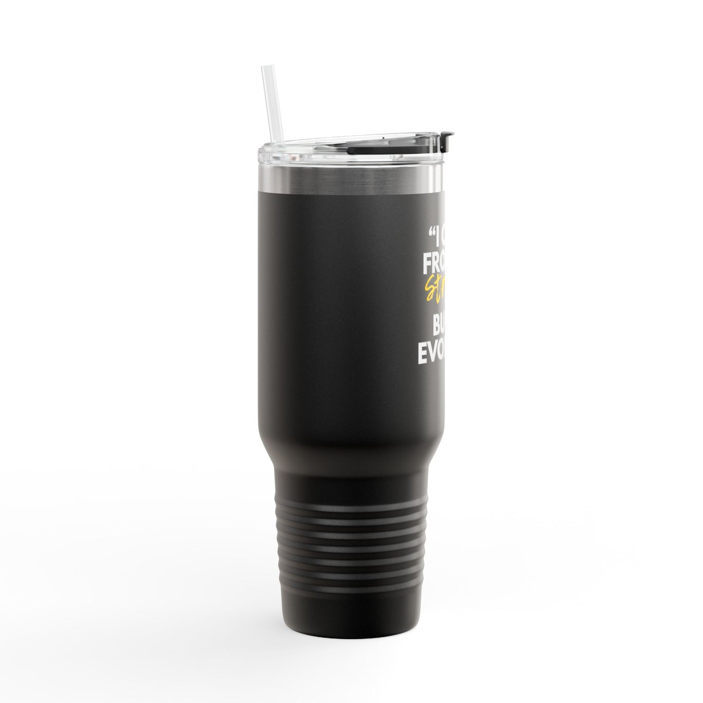 Inspirational Insulated Travel Mug, Motivational Coffee Tumbler, Evolved Journey Mug, Perfect for Gifts, Travel, and Daily Use