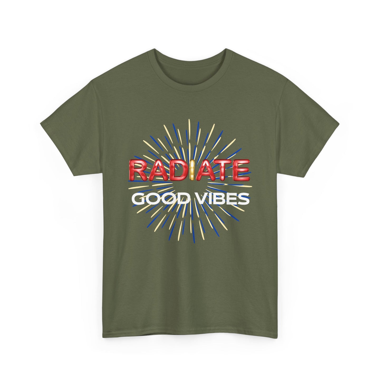 Radiate Unisex Heavy Cotton Tee - Positive Vibe Shirt, Gift for Friends, Motivational Apparel, Casual Wear, Everyday Comfort