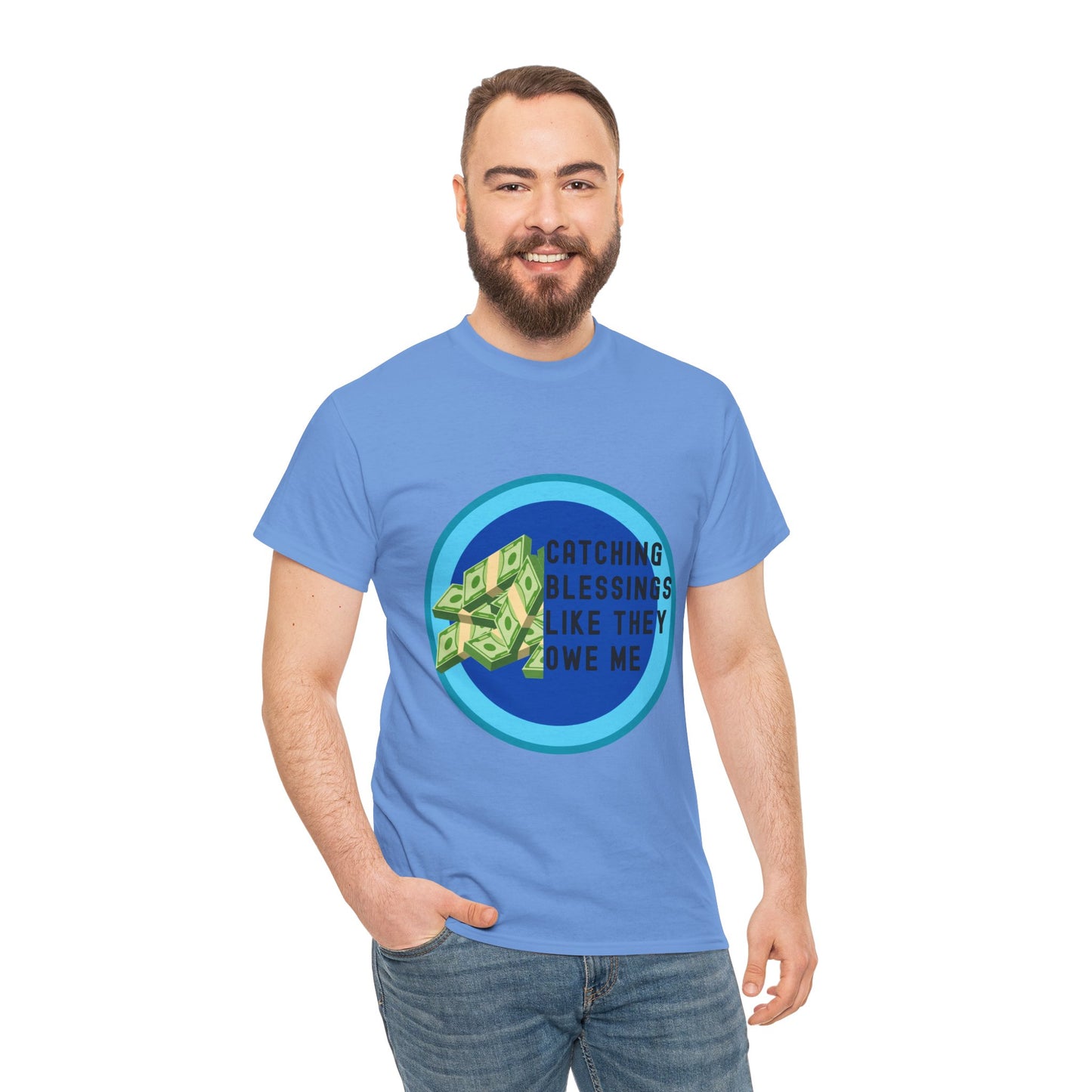 Catching Blessings Unisex Heavy Cotton Tee - Motivational Graphic T-Shirt