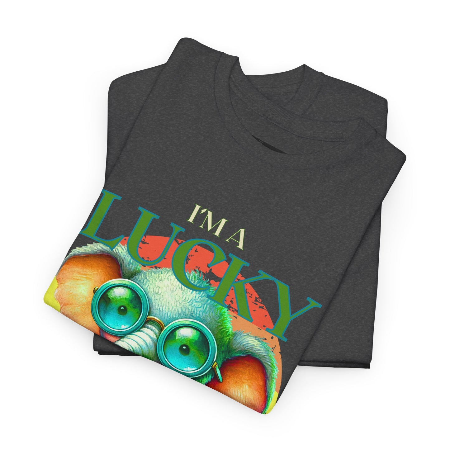 Lucky Animal Unisex Heavy Cotton Tee, Cute Gift for Animal Lovers, Casual Streetwear, St. Patrick's Day, Birthday Apparel
