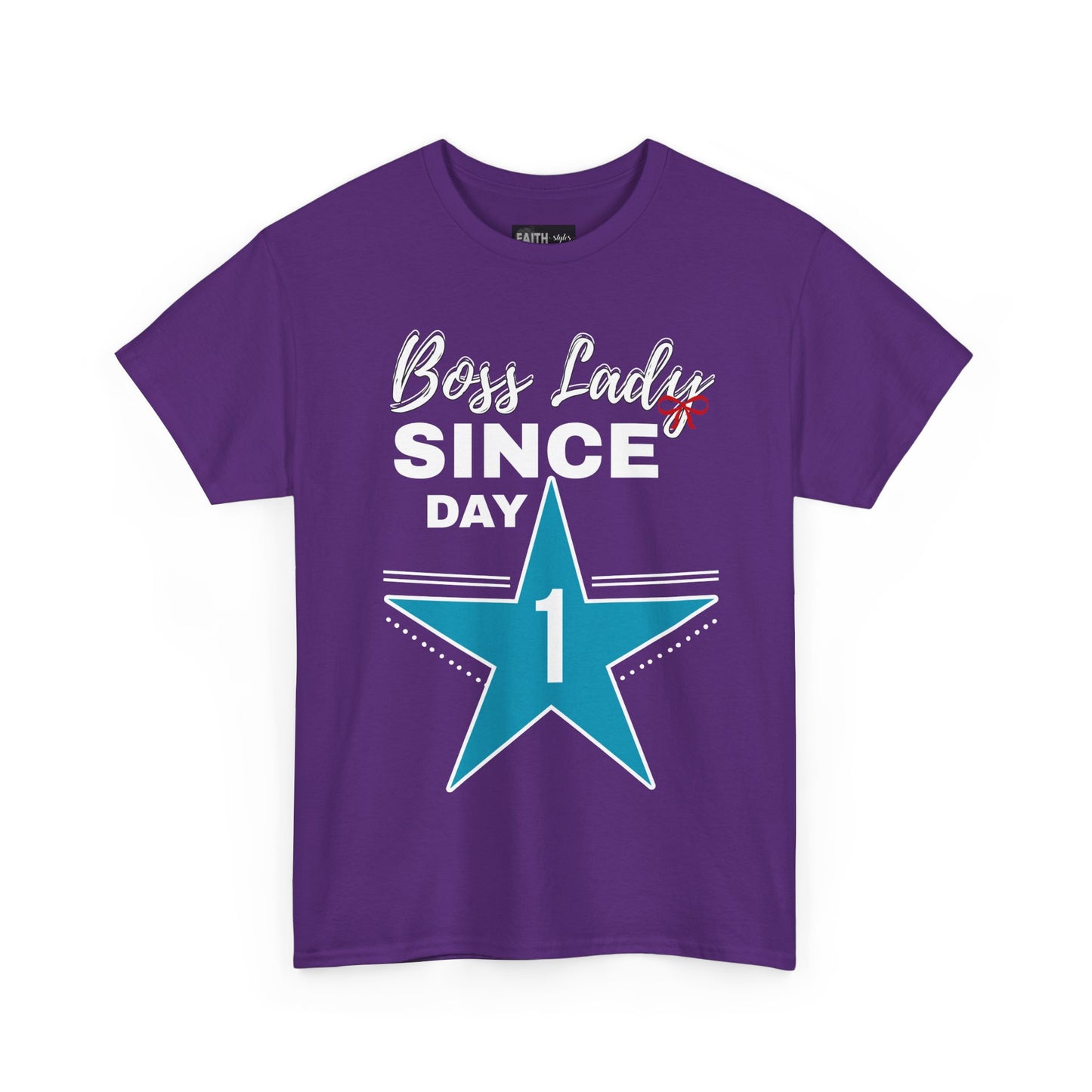 Boss Lady Since Day 1 Tee - Unisex Heavy Cotton Shirt, Perfect for Bosses, Gifts, Celebrations, Fun Occasions, Casual Wear
