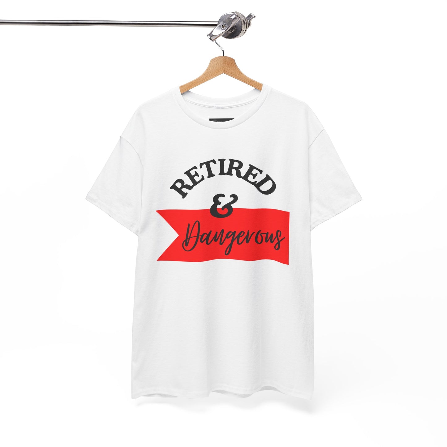 Retired & Dangerous Unisex Heavy Cotton Tee, Funny Retirement Shirt, Gift for Retirees, Casual Wear, Humorous Retirement Tees