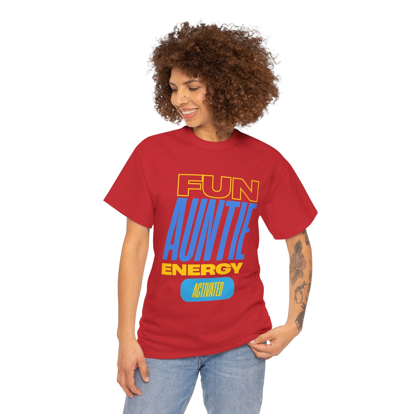 Fun Auntie Energy Activated Tee - Perfect Gift for Cool Aunts, Casual Wear, Gifting, Family Celebrations, Aunt's Day