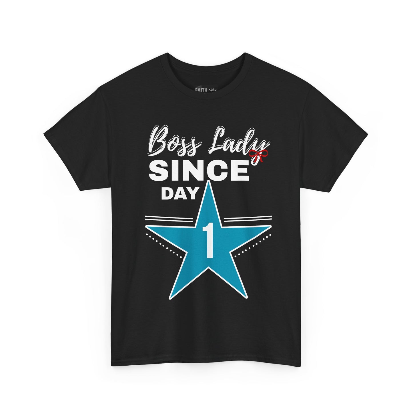 Boss Lady Since Day 1 Tee - Unisex Heavy Cotton Shirt, Perfect for Bosses, Gifts, Celebrations, Fun Occasions, Casual Wear