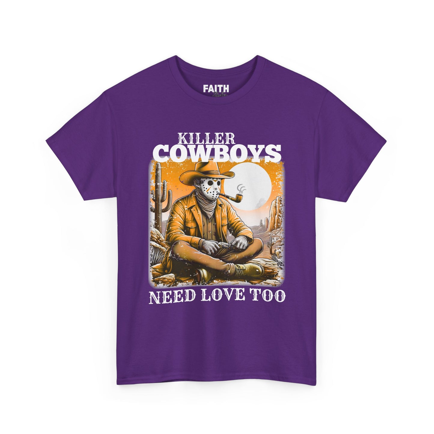 Killer Cowboys Graphic Tee, Unisex Heavy Cotton T-Shirt for Casual Wear, Cowboy Lover Gift, Western Occasion Apparel