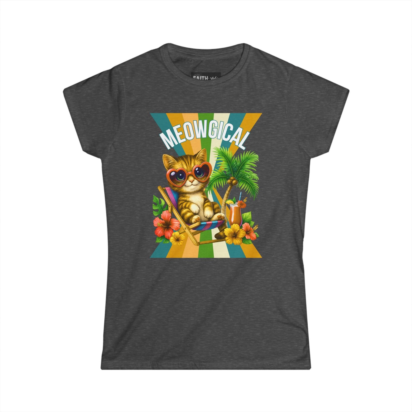 Meowgical Cat T-Shirt, Cute Cat Tee, Summer Vibes Shirt, Gift for Cat Lovers, Beach Day Outfit, Fun Casual Graphic Tee