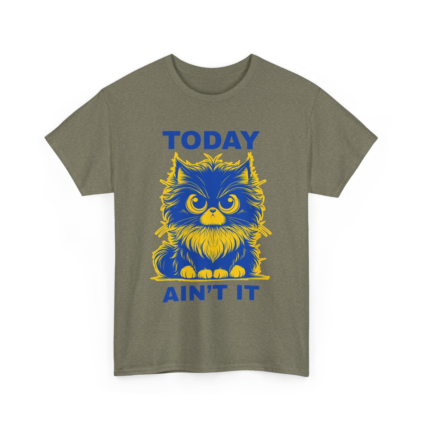 Funny Cat Tee - 'Today Ain't It' Unisex Heavy Cotton T-Shirt
