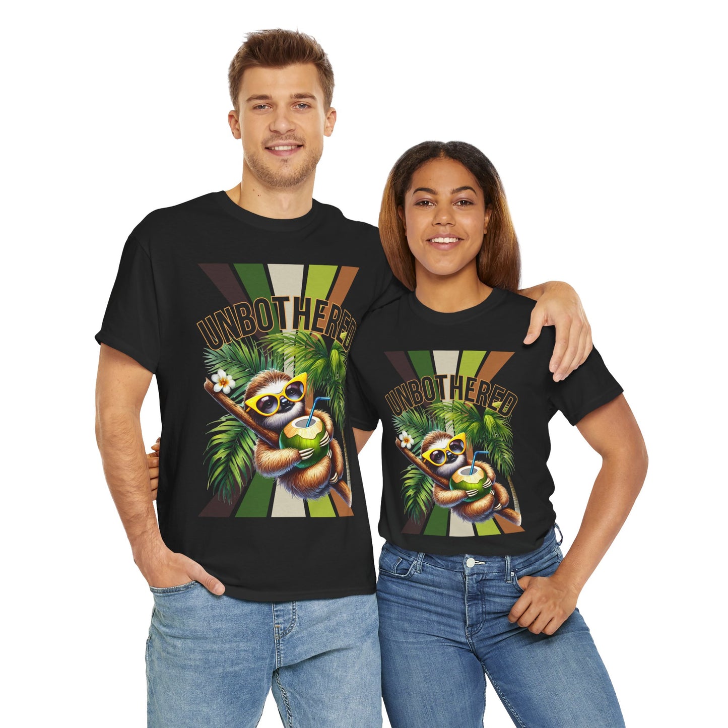 Chill Sloth Graphic Tee - Unbothered Cotton T-Shirt, Casual Wear, Perfect for Gifts, Nature Lovers, Relaxed Vibes