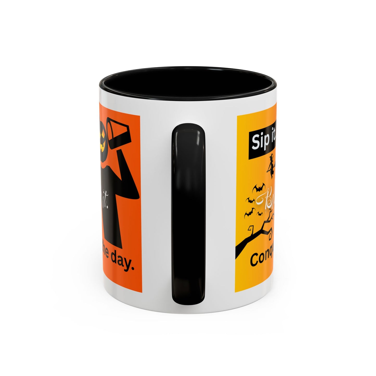 Halloween-Themed Coffee Mug, Sip It Believe It Conquer the Day, Fall Decor, Gift for Pumpkin Lovers, Autumn Kitchenware