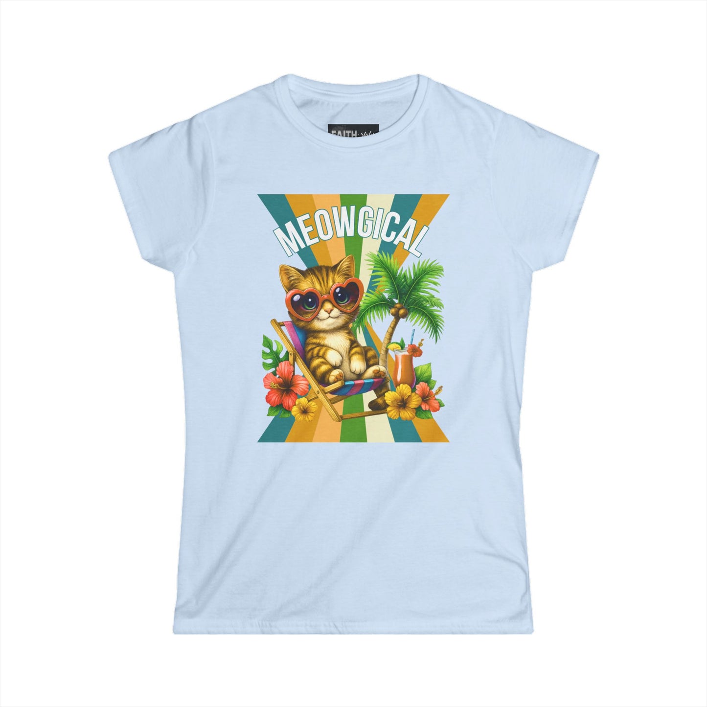 Meowgical Cat T-Shirt, Cute Cat Tee, Summer Vibes Shirt, Gift for Cat Lovers, Beach Day Outfit, Fun Casual Graphic Tee