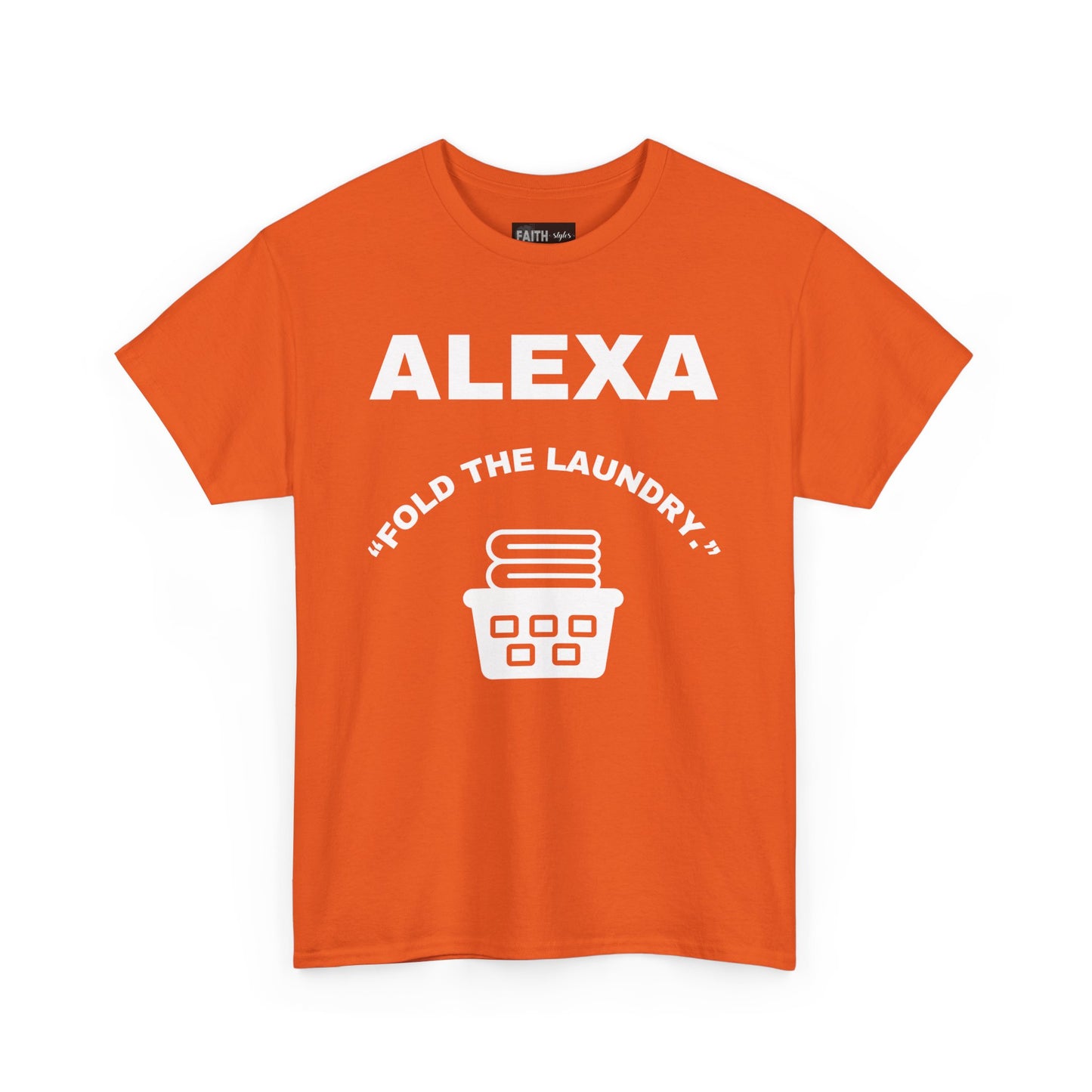 Funny Laundry T-Shirt, Humor Tee, Gift for Mom, Funny Housework Shirt, Unisex Cotton Tee, Alexa Joke Shirt