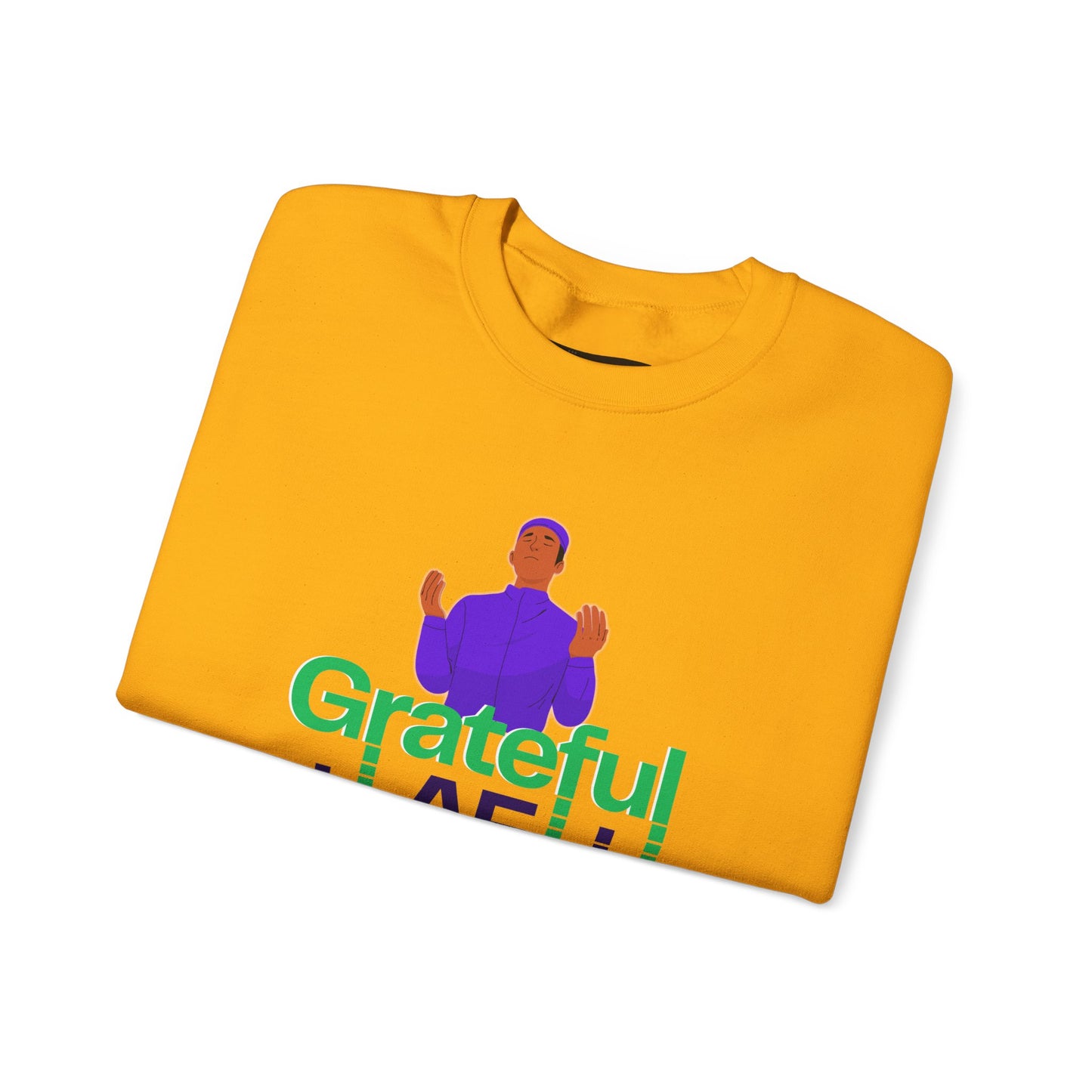 Male Grateful AF Unisex Crewneck Sweatshirt | Cozy Gift for Friends, Thanksgiving Apparel, Everyday Comfort, Gratitude Expression