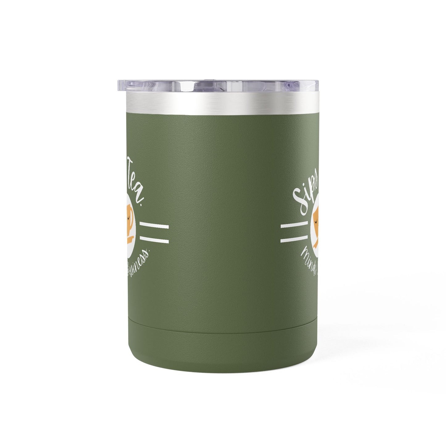 Coffee Lover's Tumbler with Sips Tea Design, Insulated Mug for Home, Travel, Gift for Coffee & Tea Lovers, Birthday, Office, Everyday Use