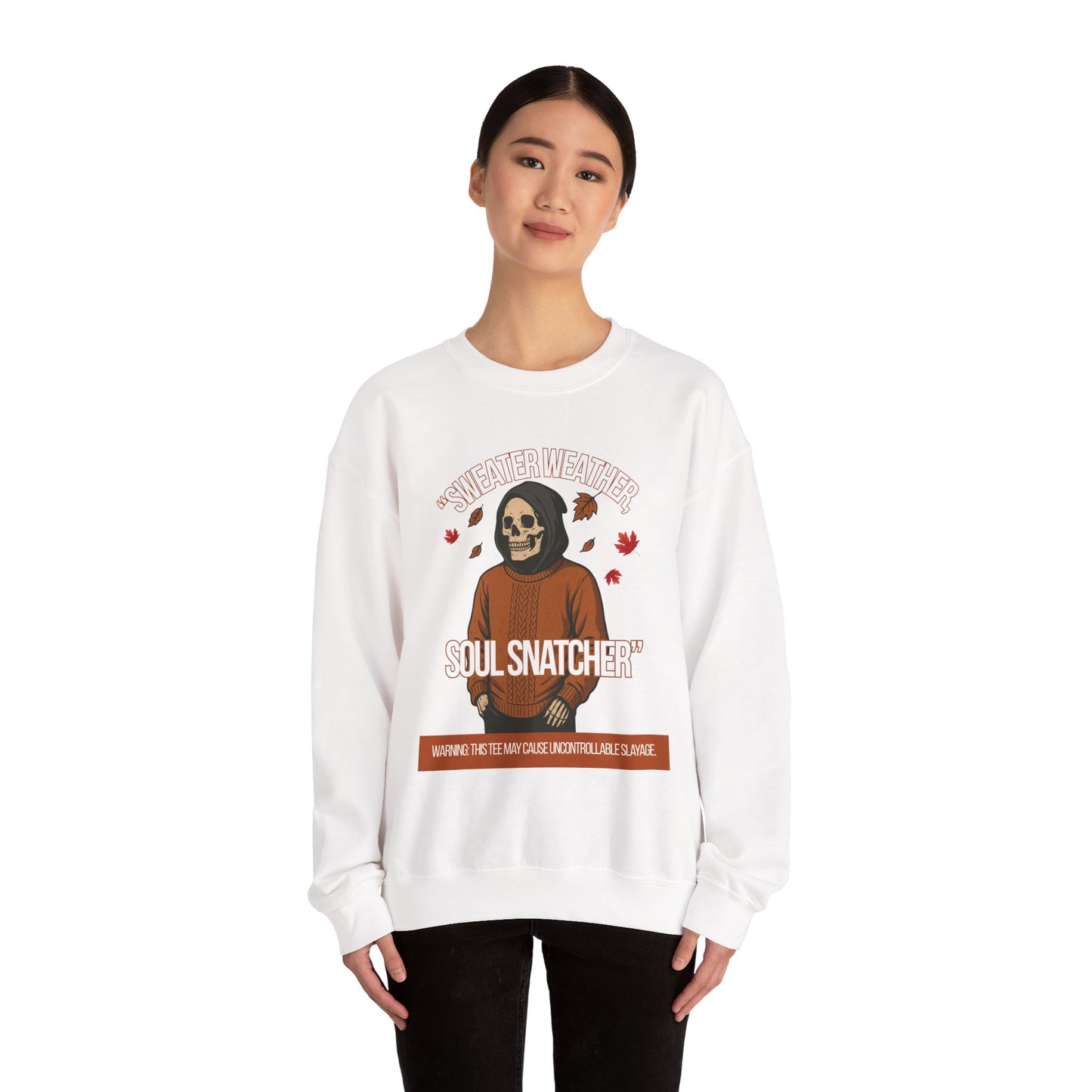 Soul Snatcher Crewneck Sweatshirt - Cozy Unisex Fall Apparel, Halloween Gift, Casual Streetwear, Autumn Fashion, Comfy Sweater