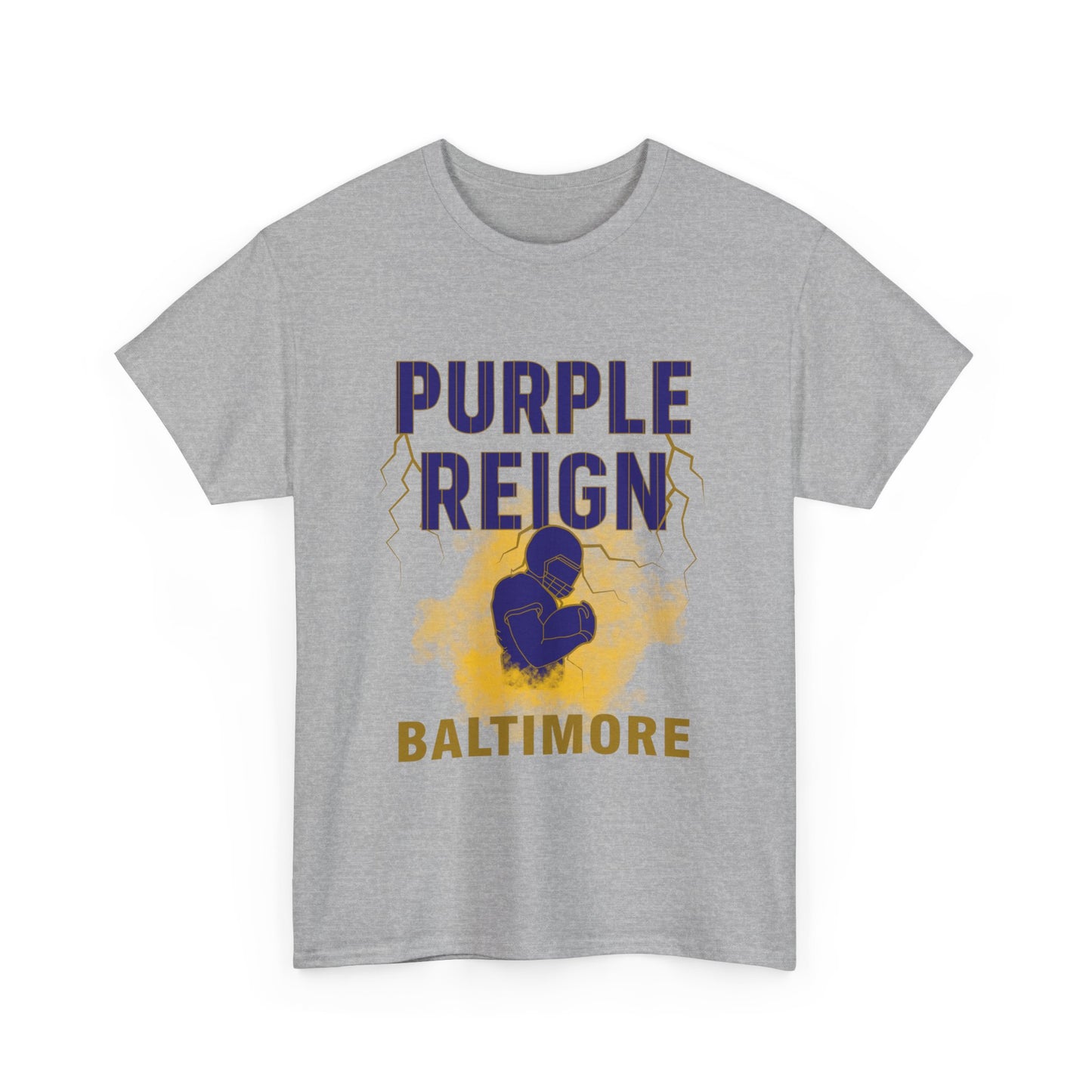 Purple Reign Male Cotton Tee - Bold Style for Baltimore Fans, Casual