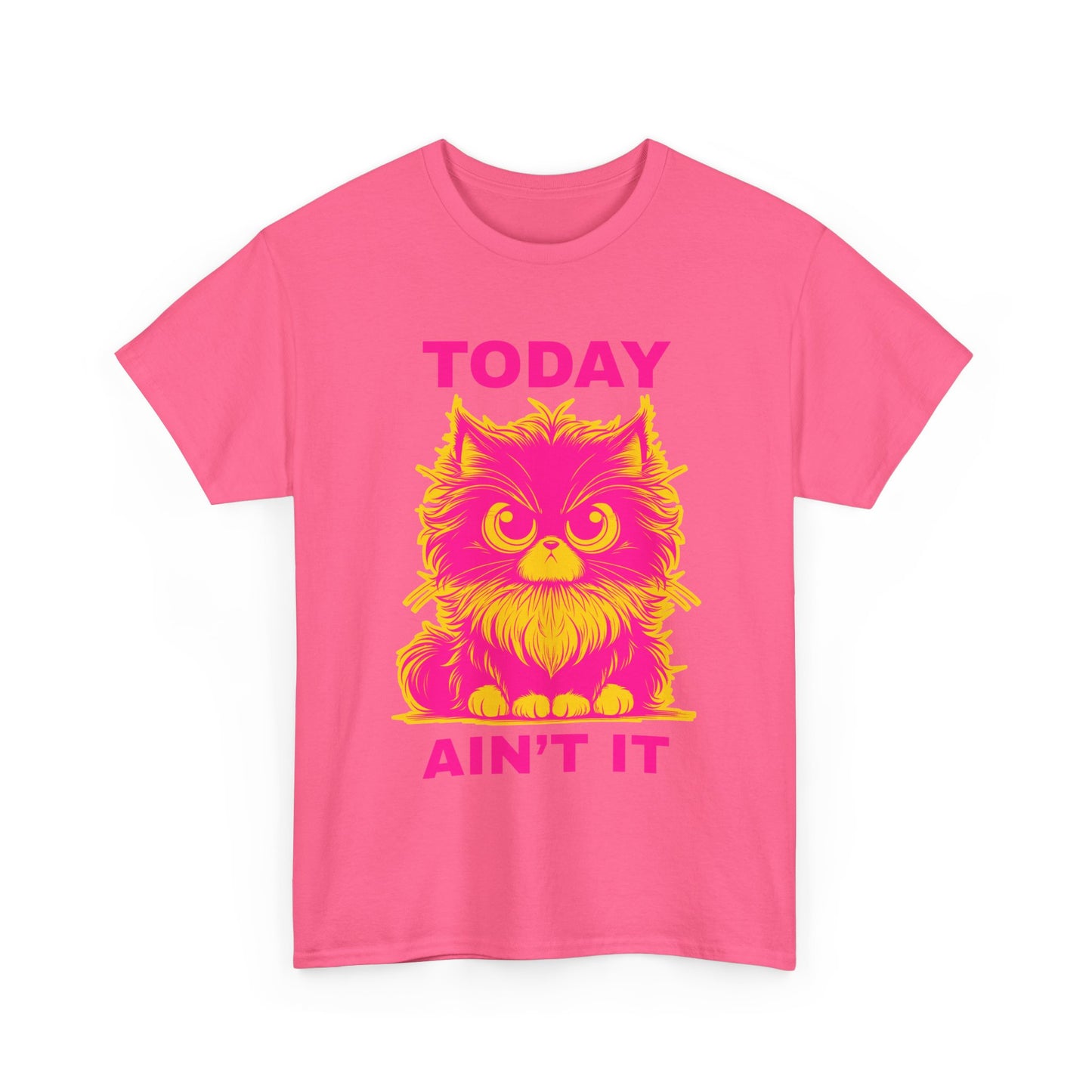 Funny Cat Tee - 'Today Ain't It' Unisex Heavy Cotton T-Shirt