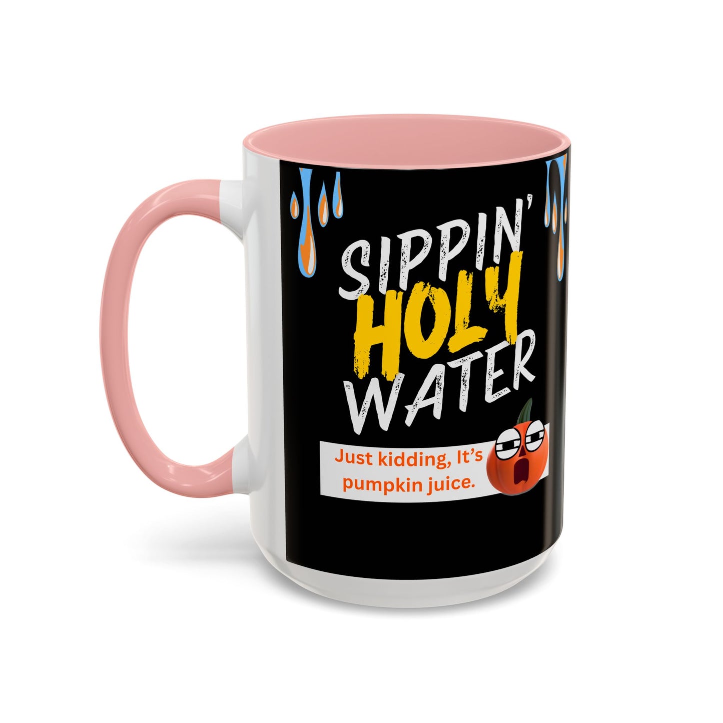 Sippin' Holy Water Coffee Mug, Funny Pumpkin Juice Mug, Halloween Coffee Cup, Unique Gift for Fall, Cute Office Mug, Quirky Kitchenware