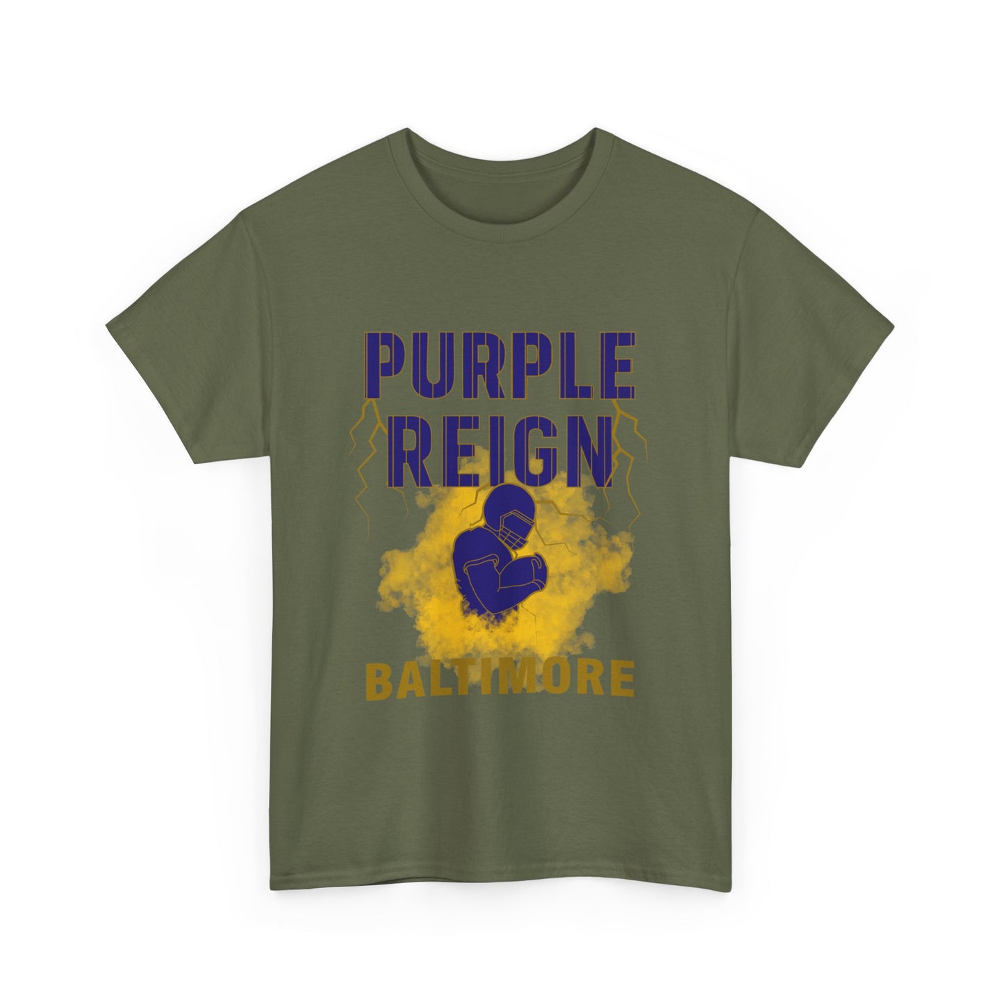 Purple Reign Male Cotton Tee - Bold Style for Baltimore Fans, Casual