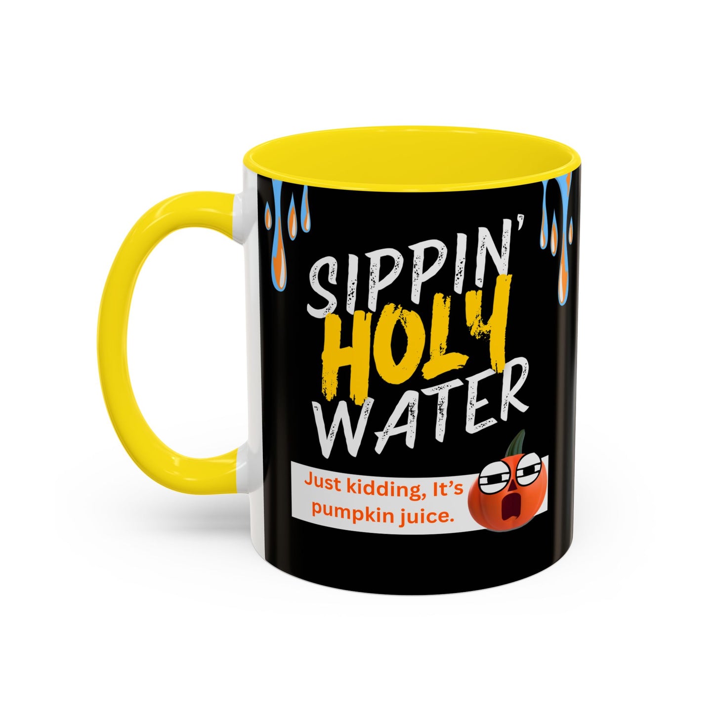 Sippin' Holy Water Coffee Mug, Funny Pumpkin Juice Mug, Halloween Coffee Cup, Unique Gift for Fall, Cute Office Mug, Quirky Kitchenware