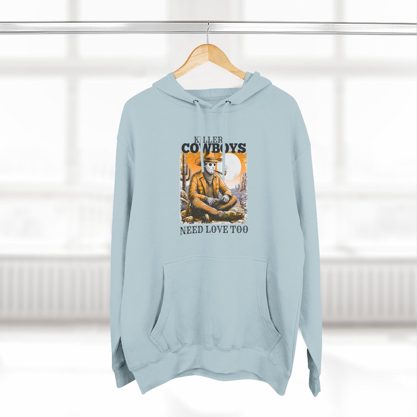 Three-Panel Fleece Hoodie-Front & Back Images