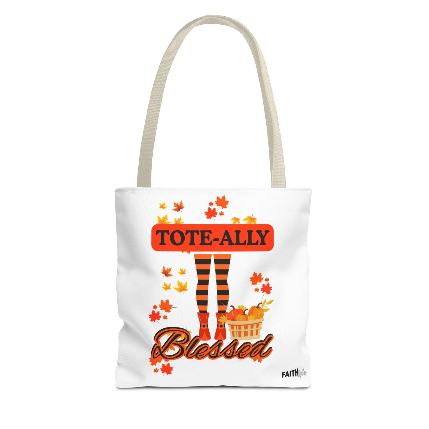 FaithStyles Blessed Holiday Tote Bag, Autumn Tote, Fall Accessories, Gift for Her, Seasonal Shopping Bag, Cute Grocery Bag
