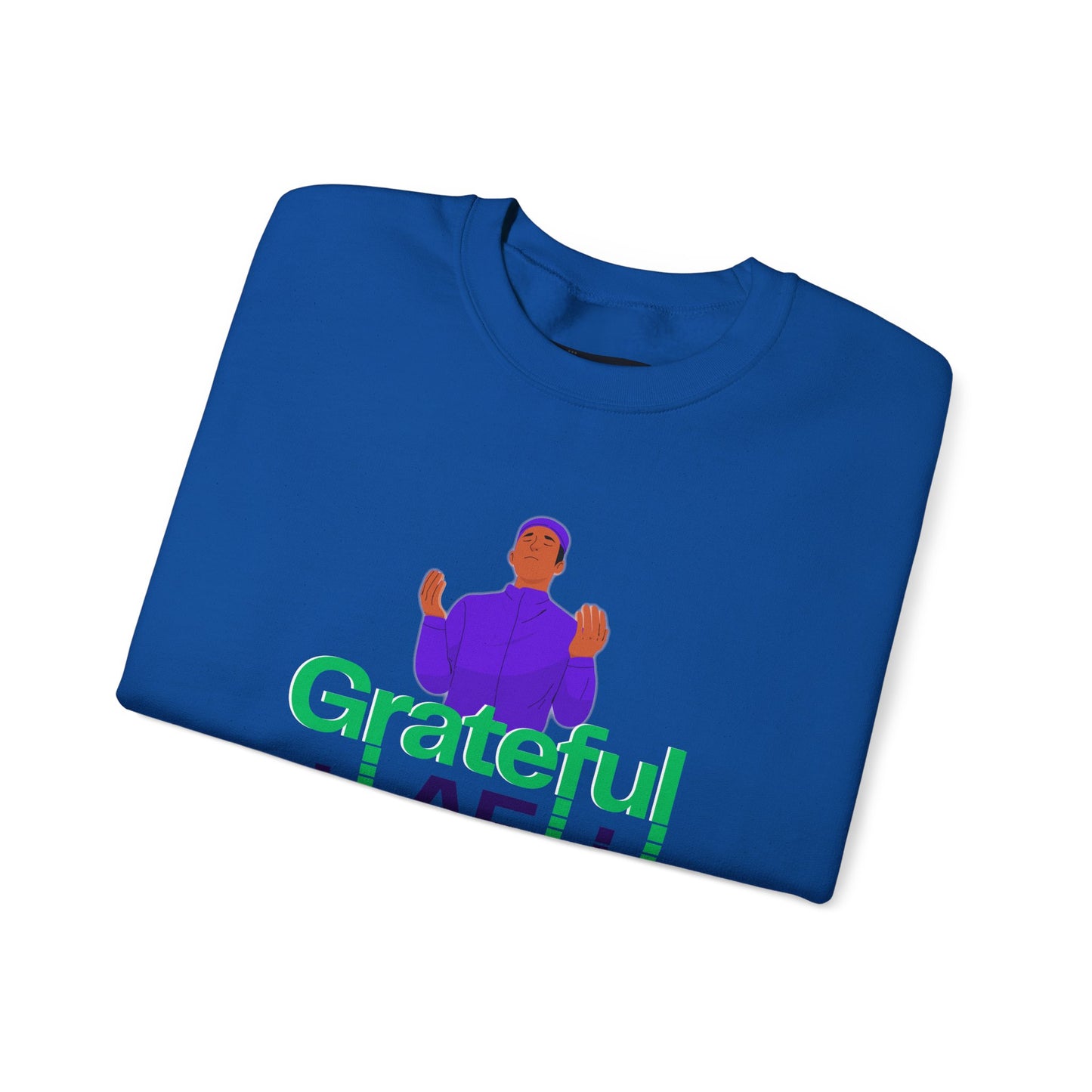Male Grateful AF Unisex Crewneck Sweatshirt | Cozy Gift for Friends, Thanksgiving Apparel, Everyday Comfort, Gratitude Expression