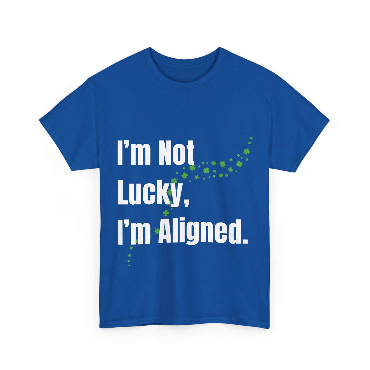 "I’m Not Lucky, I’m Aligned" Unisex Heavy Cotton T-shirt - Motivational Tee for Positivity and Alignment