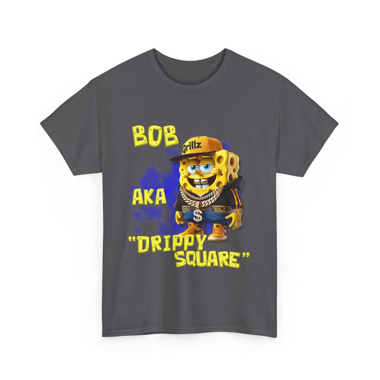 "DRIPPY SQUARE" Funny Unisex Heavy Cotton Tee - Graphic T-Shirt