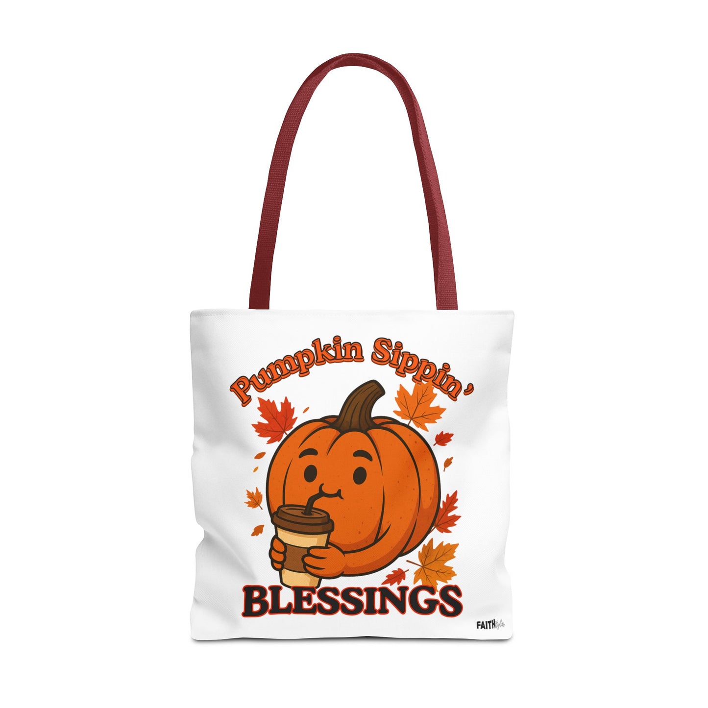FaithStyles Autumn Pumpkin Blessings Tote Bag | Fall Bag, Cute Tote, Gift for Her, Thanksgiving, Coffee Lovers, Halloween Decor