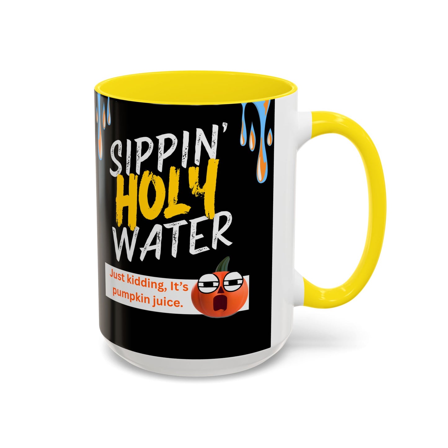 Sippin' Holy Water Coffee Mug, Funny Pumpkin Juice Mug, Halloween Coffee Cup, Unique Gift for Fall, Cute Office Mug, Quirky Kitchenware