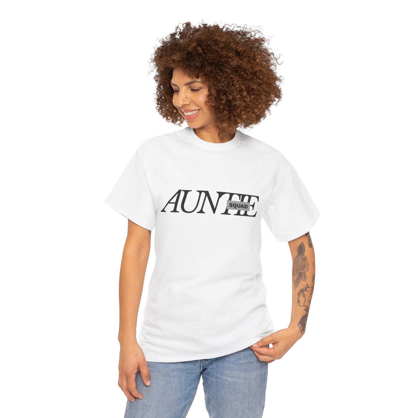 Auntie Squad Unisex Heavy Cotton Tee | Perfect Gift for Aunts | Family Reunion, Birthday, Mother's Day, Casual Wear, Everyday Comfort