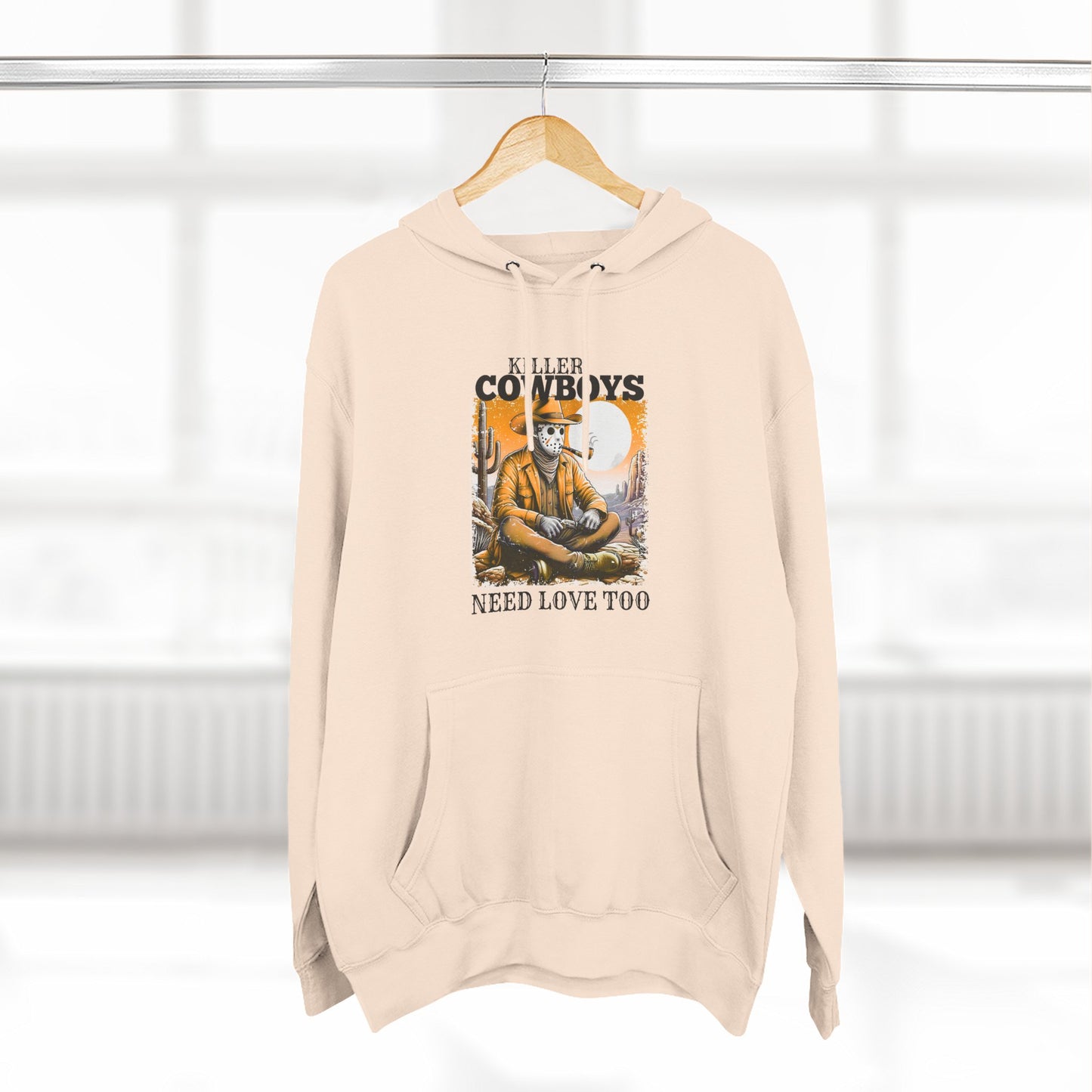 Three-Panel Fleece Hoodie-Front & Back Images