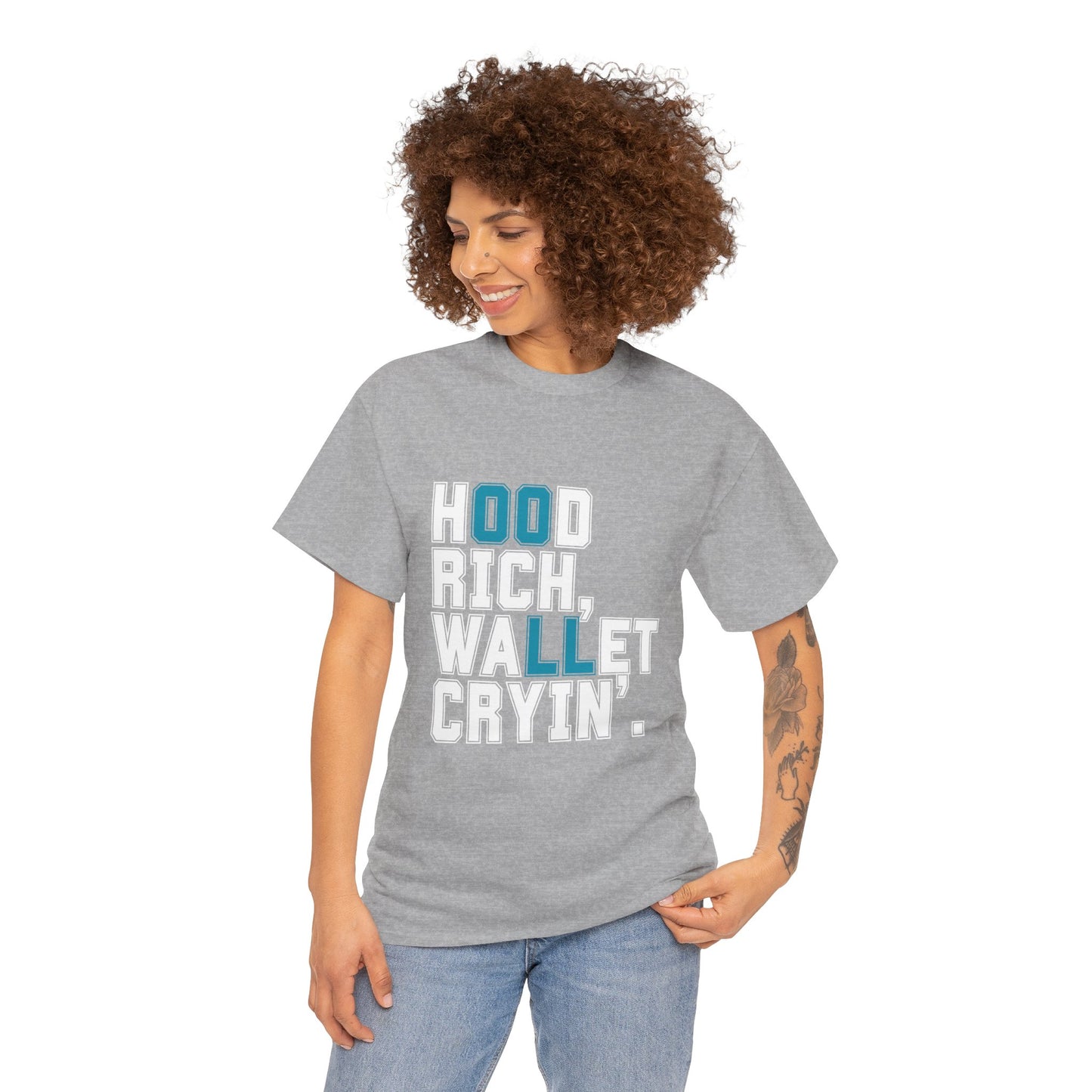 Trendy Unisex Heavy Cotton T-shirt with Playful Design - Perfect for Casual Wear & Gifts