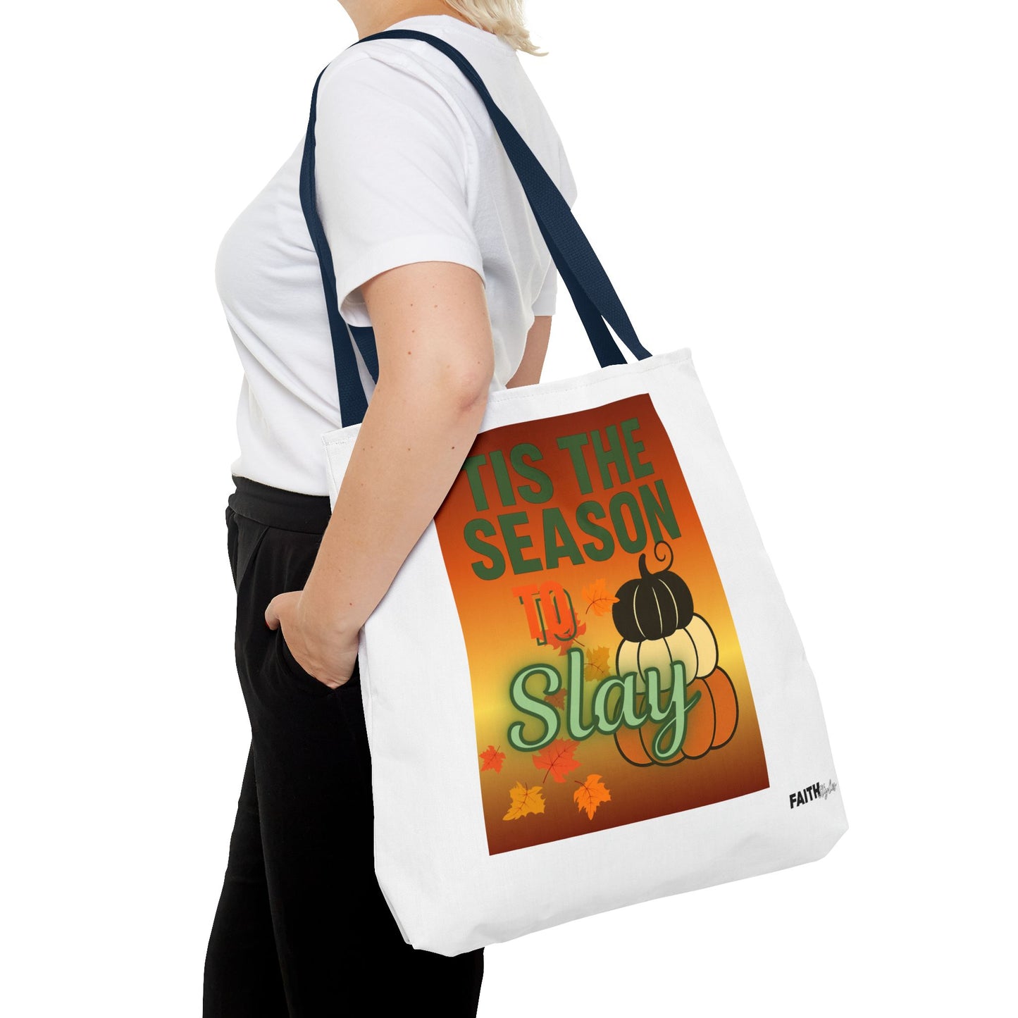 FaithStyles Seasonal Tote Bag: 'Tis the Season to Slay | Fall Shopping Bag, Halloween Tote, Autumn Handbag, Gift Bag, Eco-Friendly Tote