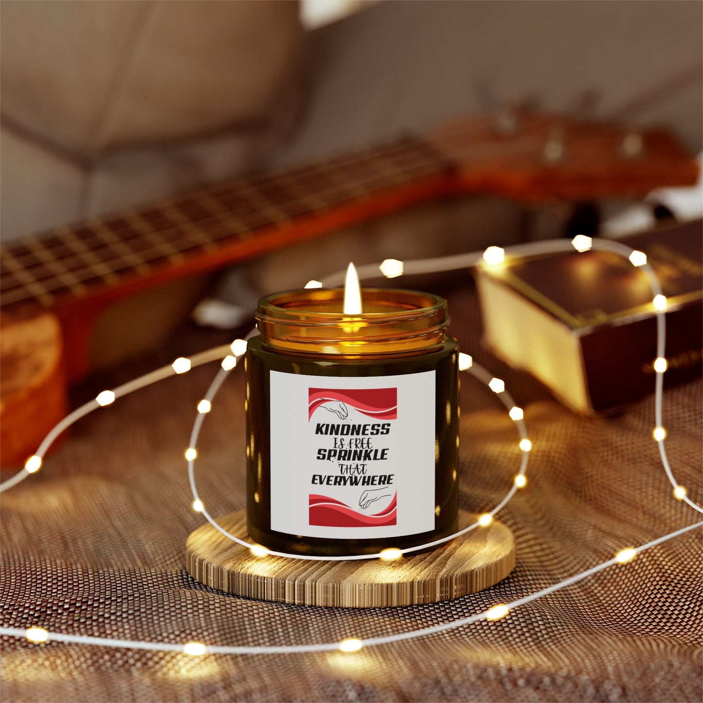 "KINDNESS IF FREE" Scented Candles, Coconut Apricot Wax (4oz, 9oz)