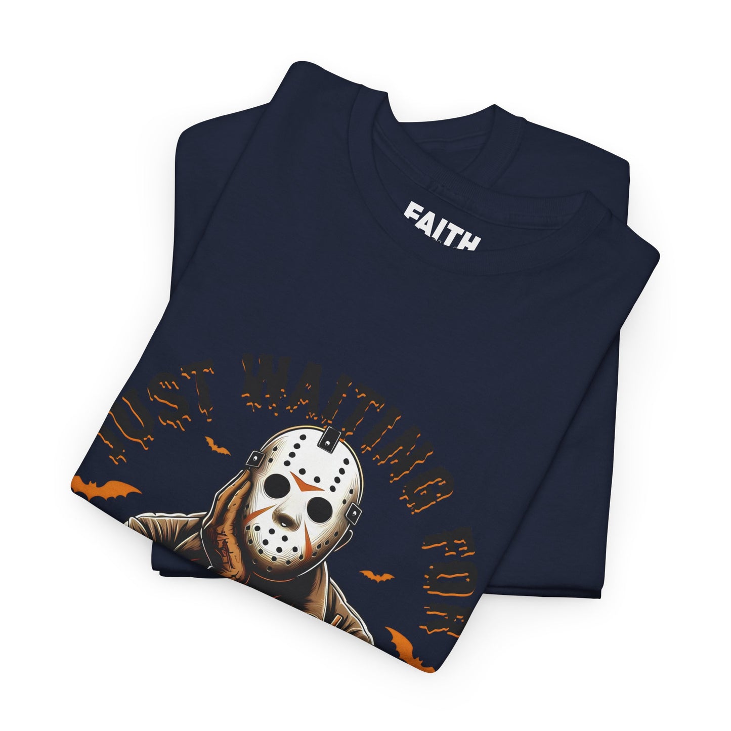 Unisex Halloween Graphic Tee, Spooky T-Shirt for Fall, Just Waiting for My Killer Date Shirt, Perfect for Halloween Parties or Gift