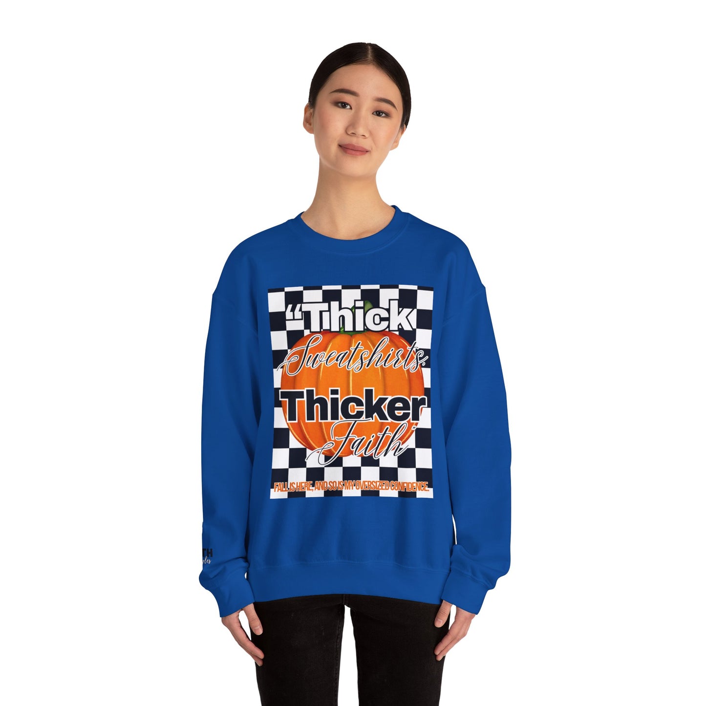 FaithStyles Thick Sweatshirts Pumpkin, Unisex Graphic Sweatshirt, Crewneck Sweatshirt, Sports Apparel, Cozy Casual Wear