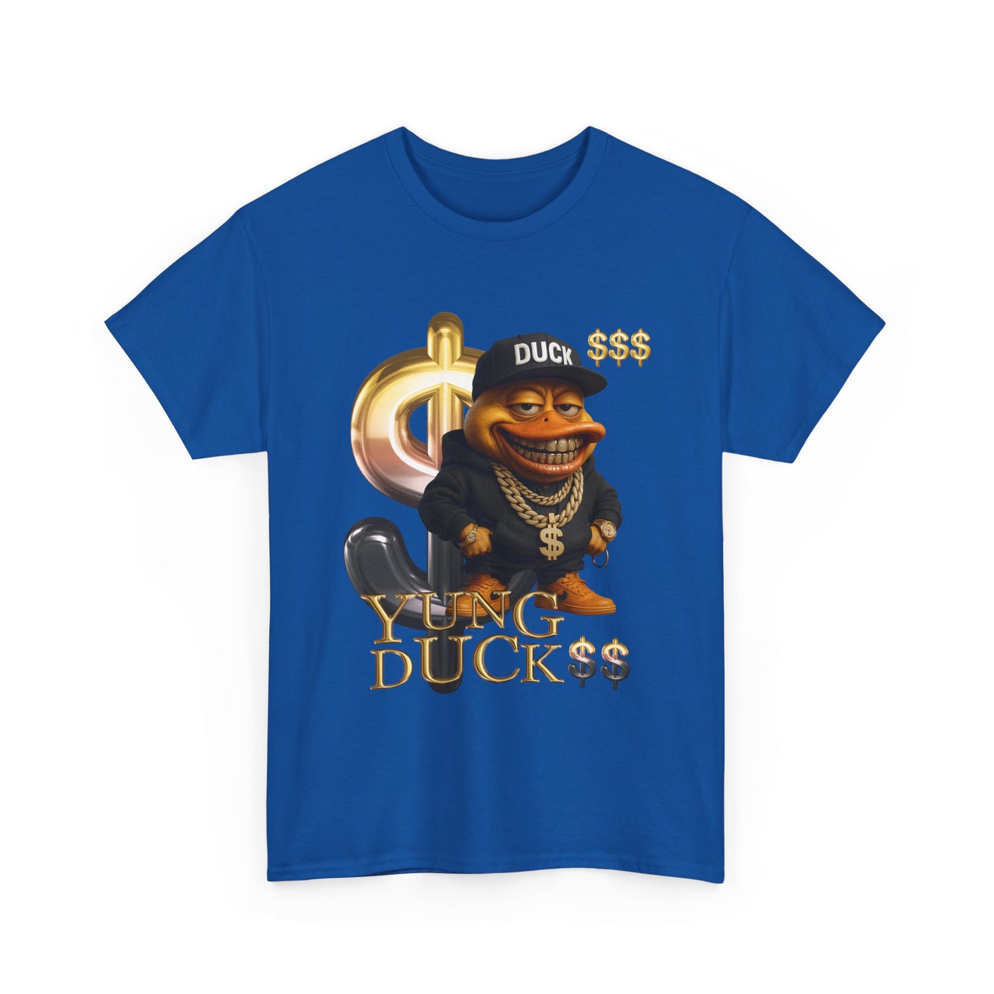 Yung Duck$$ Unisex Heavy Cotton Tee - Fun Streetwear T-Shirt for Casual Outfits